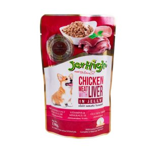پوچ سگ جرهای طعم مرغ و جگر وزن 120 گرم JerHigh Chicken & Liver