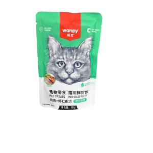 پوچ گربه ونپی Wanpy باطعم مرغ و میگو